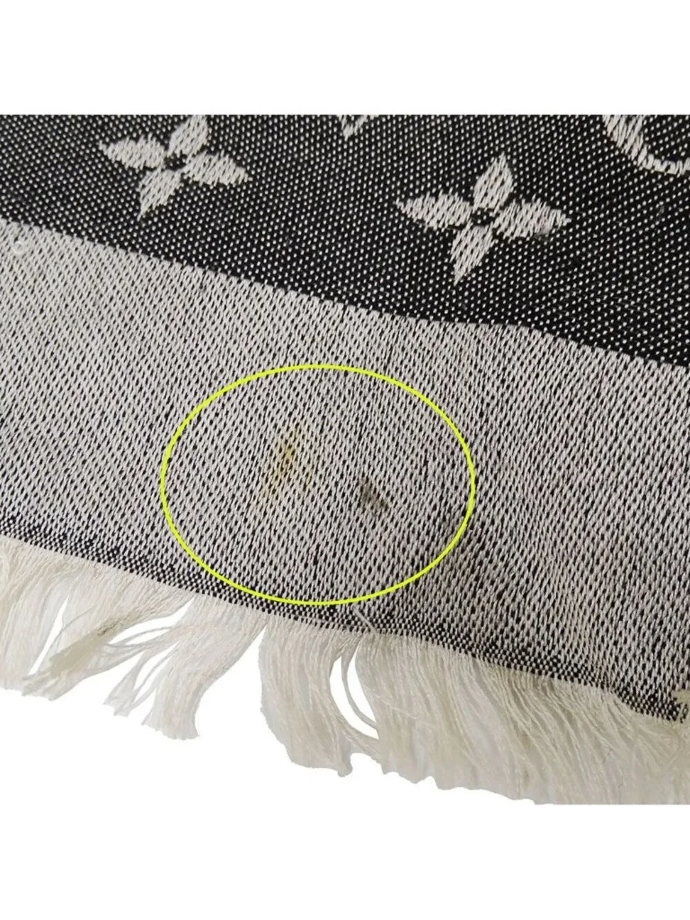 Louis Vuitton Shawl Silk Wool Monogram Black Large Logo Casual Scarf